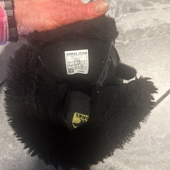 Toddler Sorel Winter Snow Boots Black Blue Size 6T - Picture 2 of 5